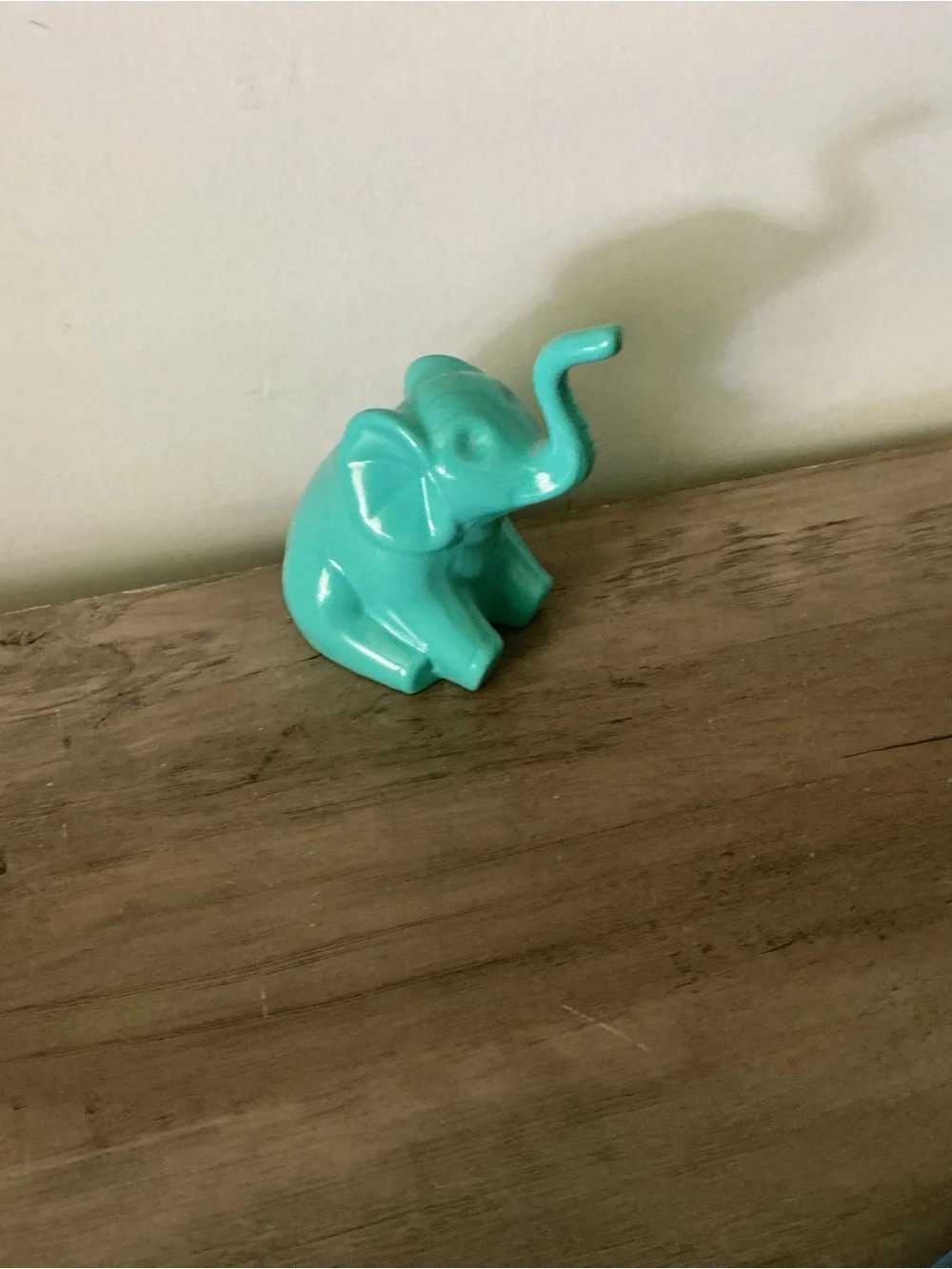 Ceramic Turquoise Elephant Figurine Accent for Wall Decor